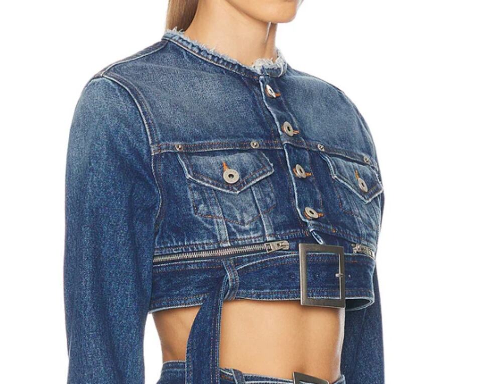 Jean Paul Gaultier Super Cropped Denim Jacket Vintage Blue XS Industrial
